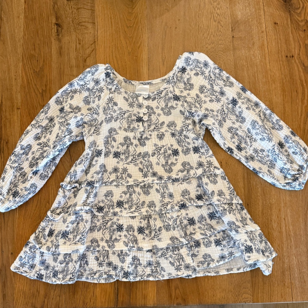 Disney Frozen Blue and White Patterned Top